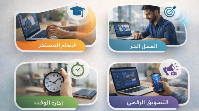 فلوس بلس - أهم المهارات الأساسية لأي شخص عايز يبني دخل رقمي في 2026 أهم المهارات الأساسية لأي شخص عايز يبني دخل رقمي في 2026